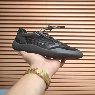 Black Mesh and Synthetic Lace-Up Lifestyle Sneaker