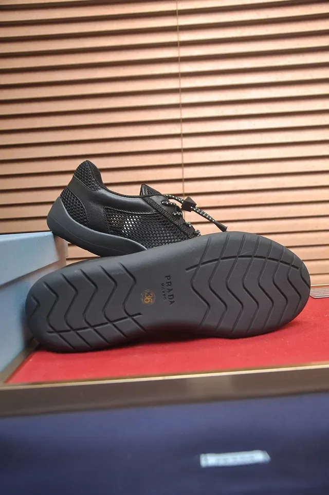 Black Mesh and Synthetic Lace-Up Lifestyle Sneaker 3