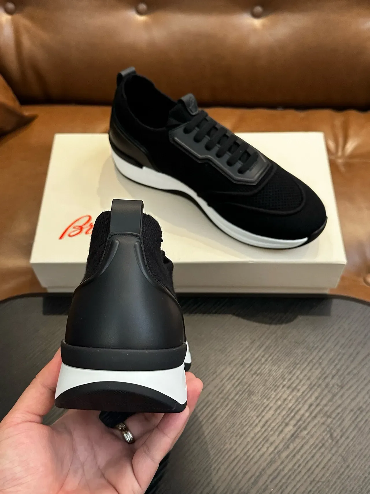 Black Mesh and Synthetic Lace-Up Sneakers 8