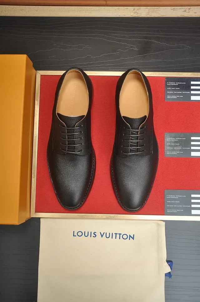 Black Pebbled Leather Cap Toe Oxford Shoes 5
