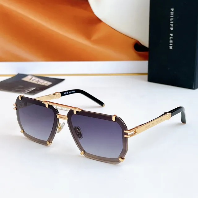Black Silver Angular Shield-Style Lenses Exposed Metal Frame Sunglasses 3