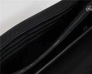 黑银色 编织纹理 翻盖闭合 信封手拿包 3