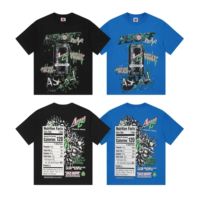 T-shirt oversize bleu et noir à imprimé graphique 2