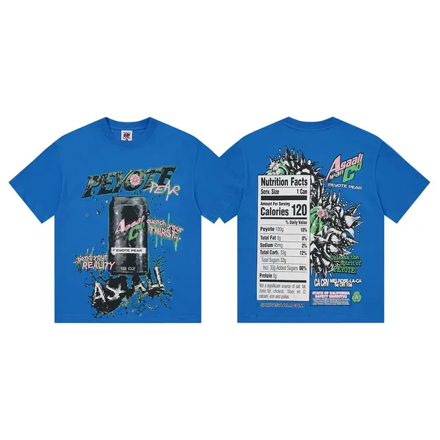 T-shirt oversize bleu et noir à imprimé graphique 6