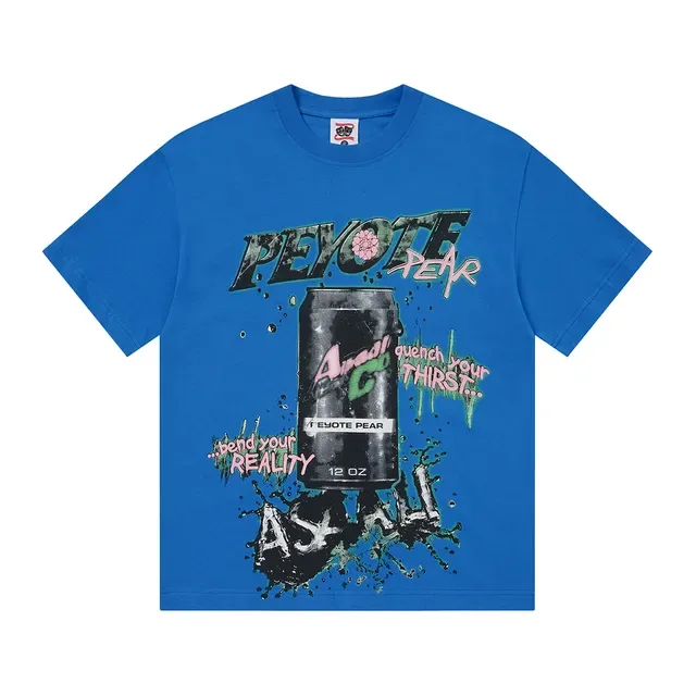T-shirt oversize bleu et noir à imprimé graphique 7