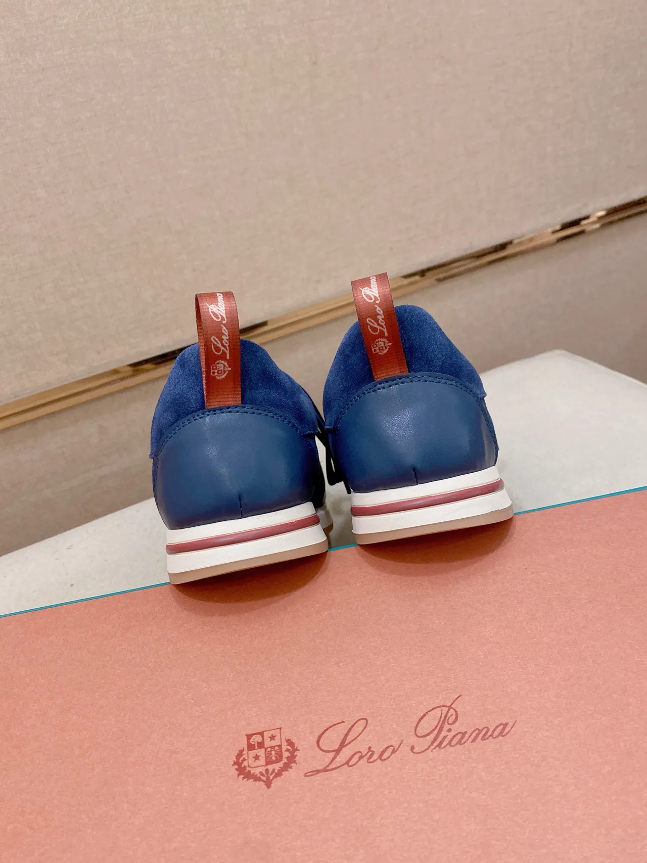 Blue Navy Suede Upper Glossy Rubber Toe Cap Sneakers 3