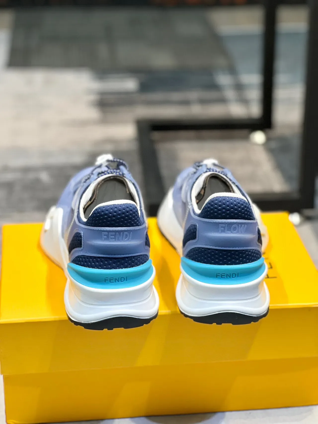 Blue Translucent Overlay Upper Sculpted Multi-Density Sole Sneakers 2