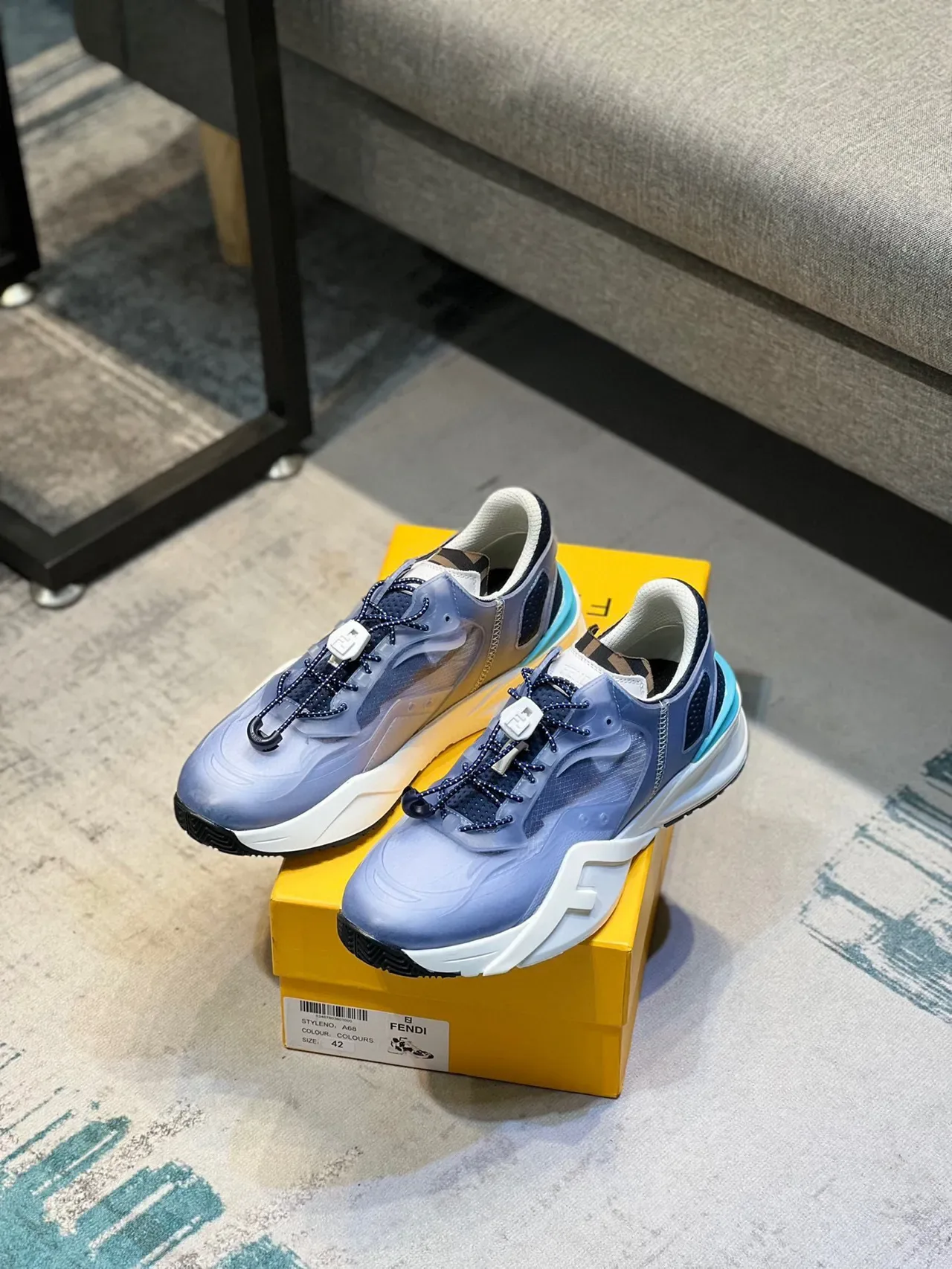 Blue Translucent Overlay Upper Sculpted Multi-Density Sole Sneakers 8