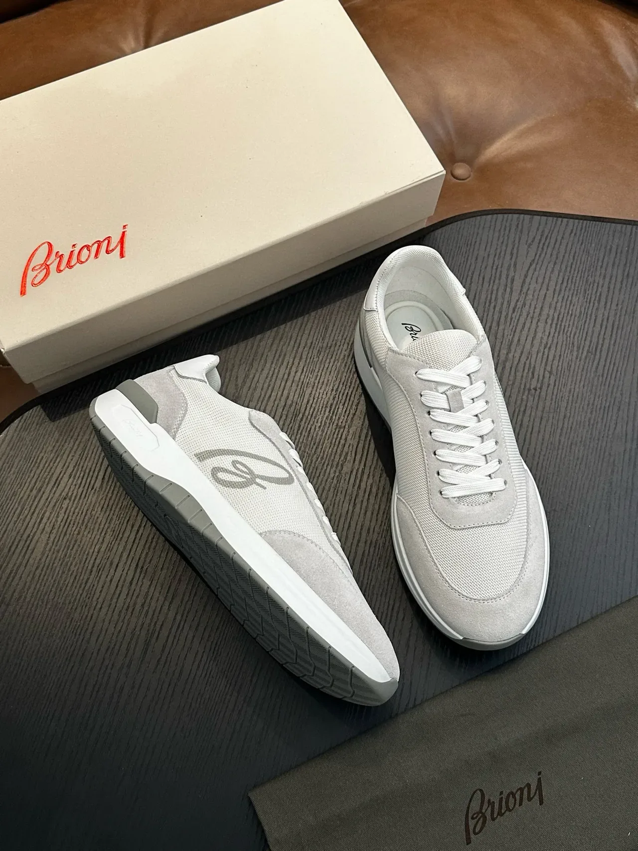 Briani Low-Top Mesh and Suede Lifestyle Sneakers 5