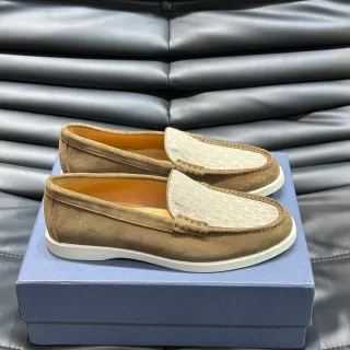 Loafer de Ante Marrón Beige con Punta Texturizada