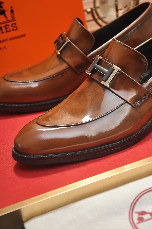Brown Black Polished Leather Monkstrap Buckle Loafer 2