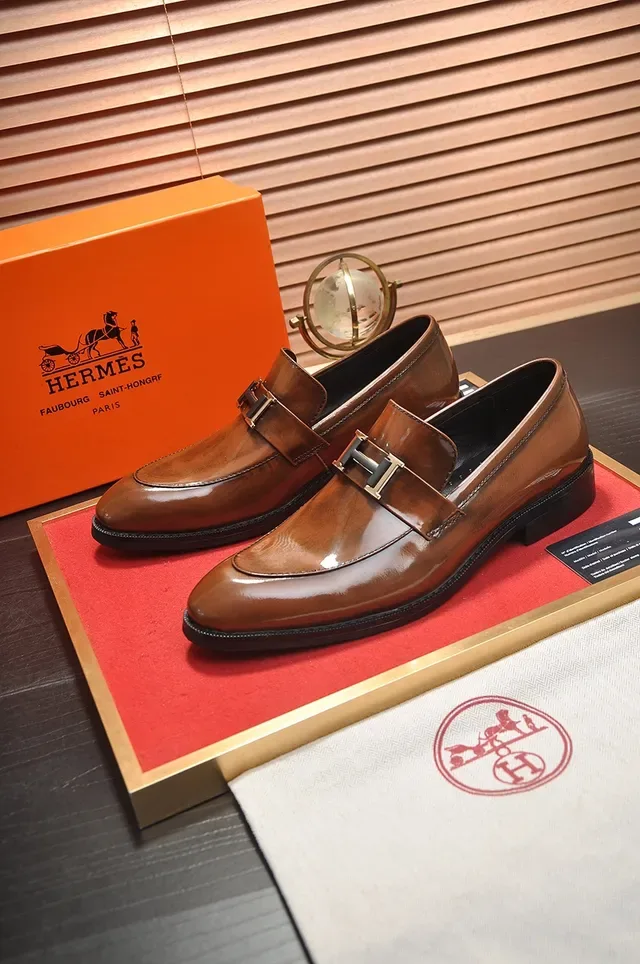 Brown Black Polished Leather Monkstrap Buckle Loafer 4