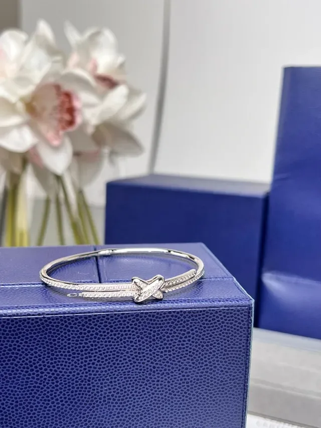 Chaumet Liens Knot Motif Pavé Diamond Bangle Bracelets 2