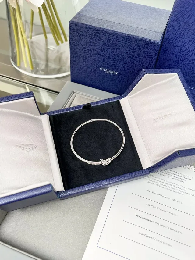 Chaumet Liens Knot Motif Pavé Diamond Bangle Bracelets 3