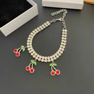 Collier Choker de Cerise avec Cristaux Incrustés