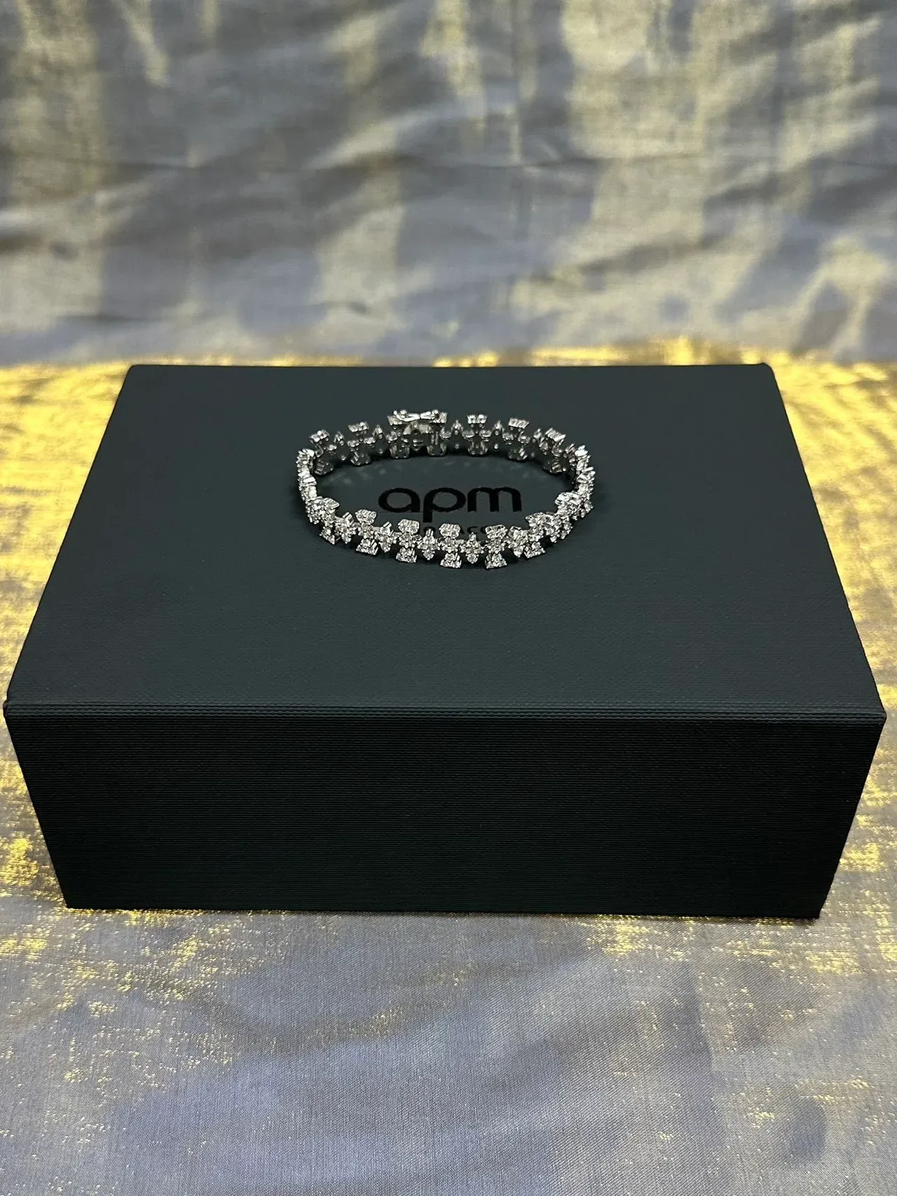Crystal Geometric Motif Rigid Bracelet 5