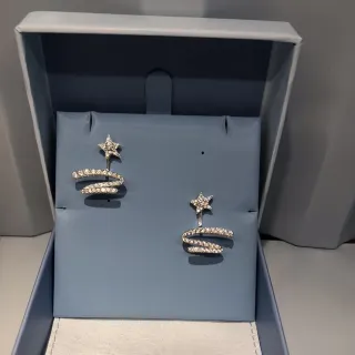 Brincos de Stud Cristal-Pavé Star Spiral