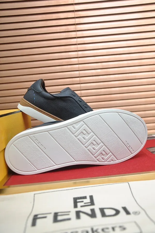 Dark Gray Pebbled Leather Laceless Slip-On Sneaker 7