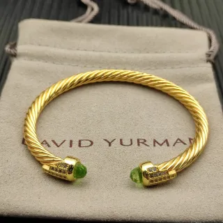 David Yurman Cable Classic ذهبي أخضر ملتوي سوار