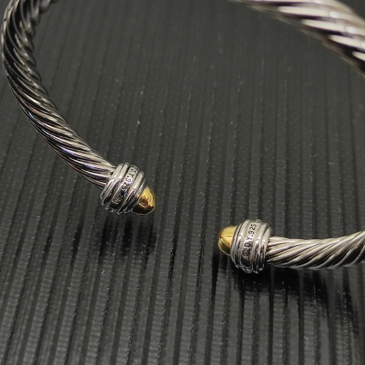 David Yurman Cable Classic Twisted Two-Tone Pavé Bracelet 9