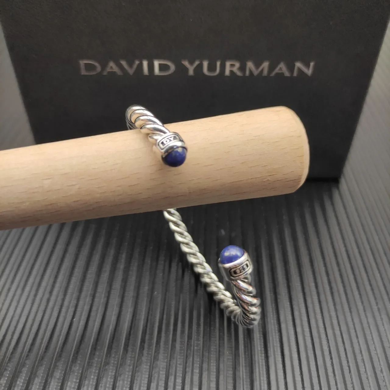 David Yurman Cable Classics Twisted Silver and Lapis Lazuli Bracelet 7