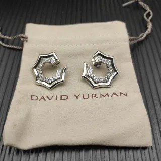 David Yurman أقراط أرو هندسية Pavé هيكساجون