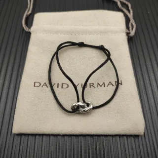 David Yurman 结形魅力 黑色绳带手链