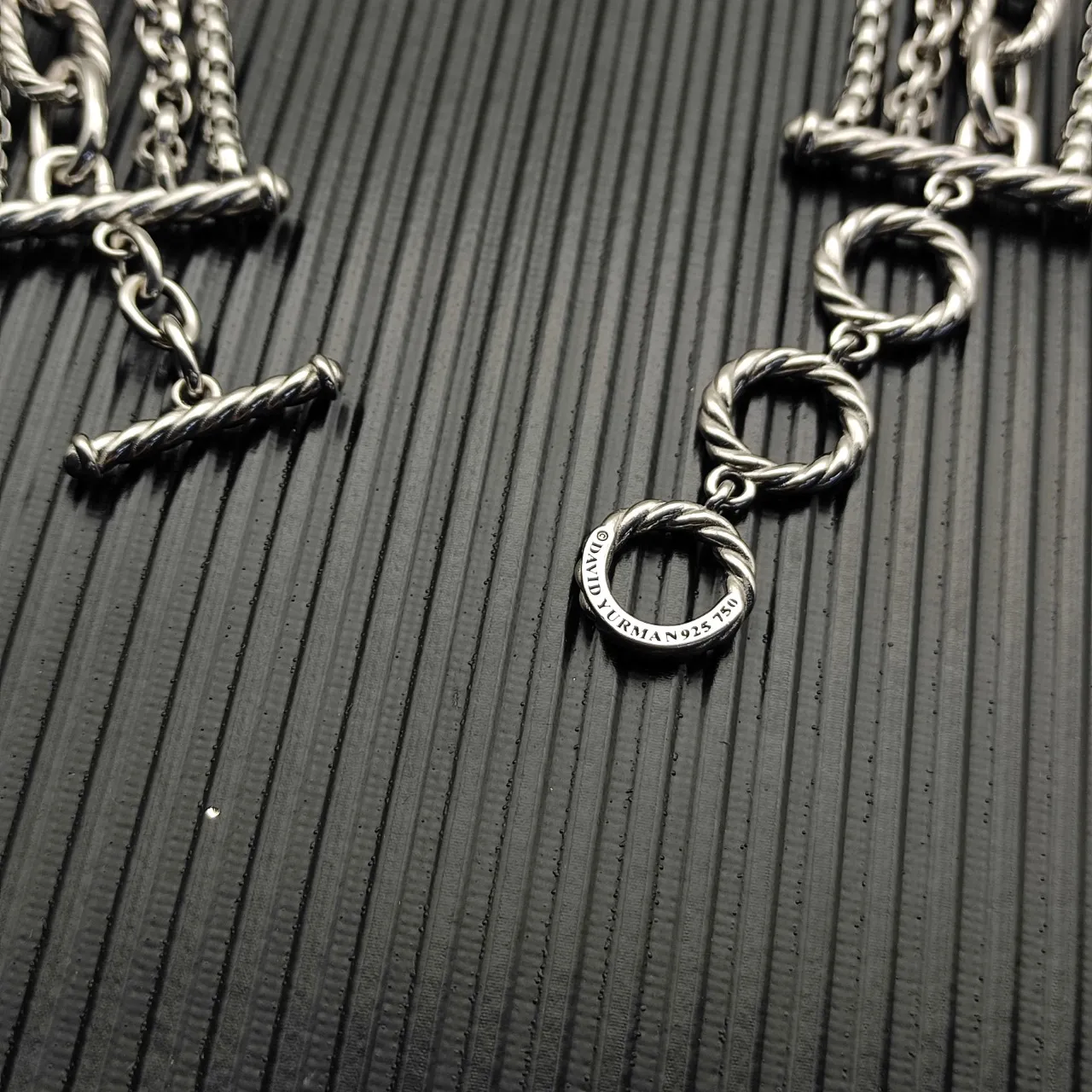 David Yurman Silver Gold Multi-Strand Twisted Cable Necklace 4