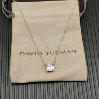 David Yurman Collier Solitaire à Pierre Coupée en Coussin