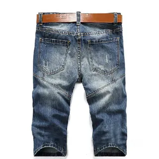 Distressed Mid-Rise Cuffed Hem Denim Shorts 14