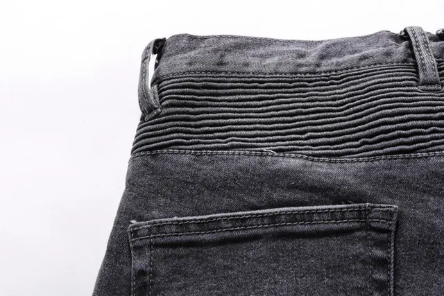 Distressed Moto-Panelled Washed Black Slim-Fit Jeans 19