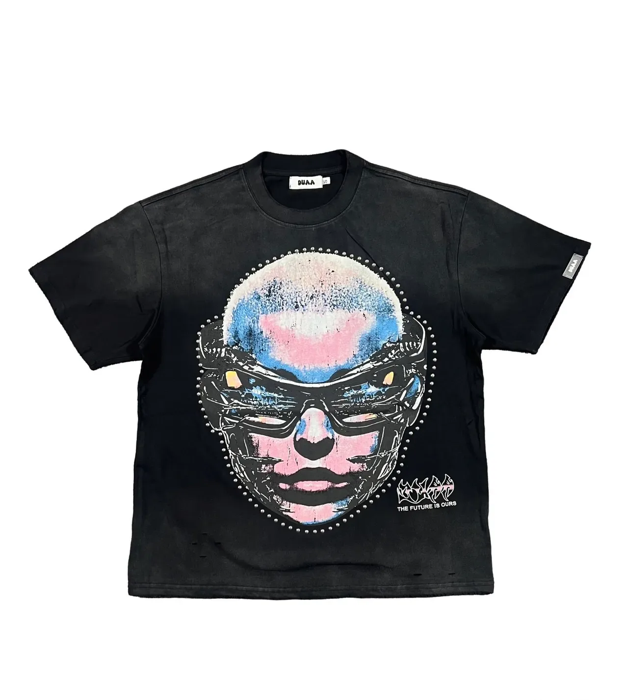 DUAA Distressed Graphic Print Black T-Shirt 9