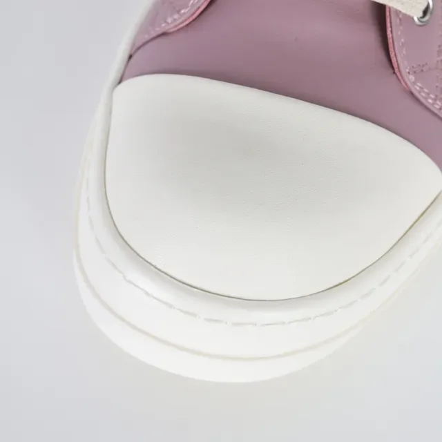 Dusty Pink Leather High-Top Platform Sneakers 5