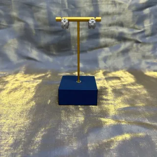 Brincos cilíndricos com pavé facetado
