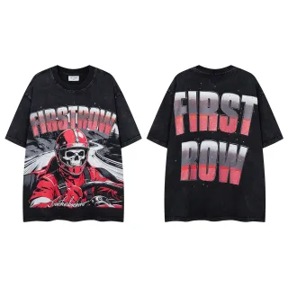 FIRST ROW 宽松酸洗印花T恤