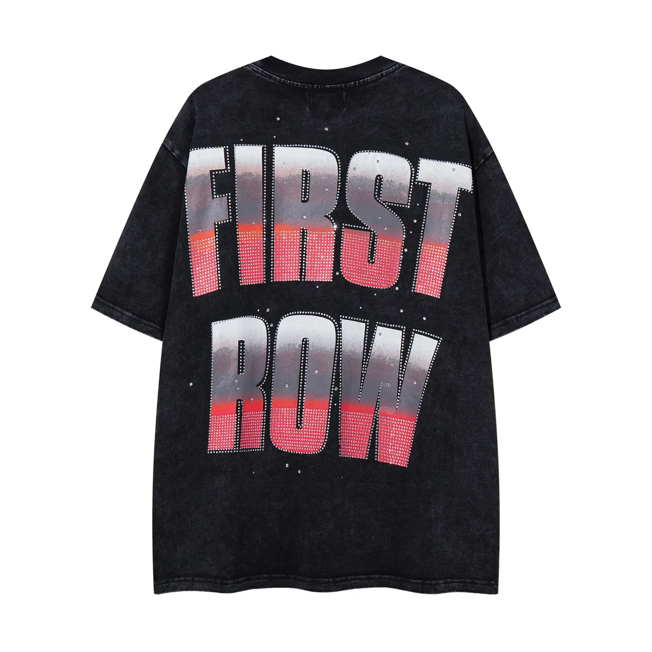 FIRST ROW Oversized Acid-Wash Graphic T-Shirt 2