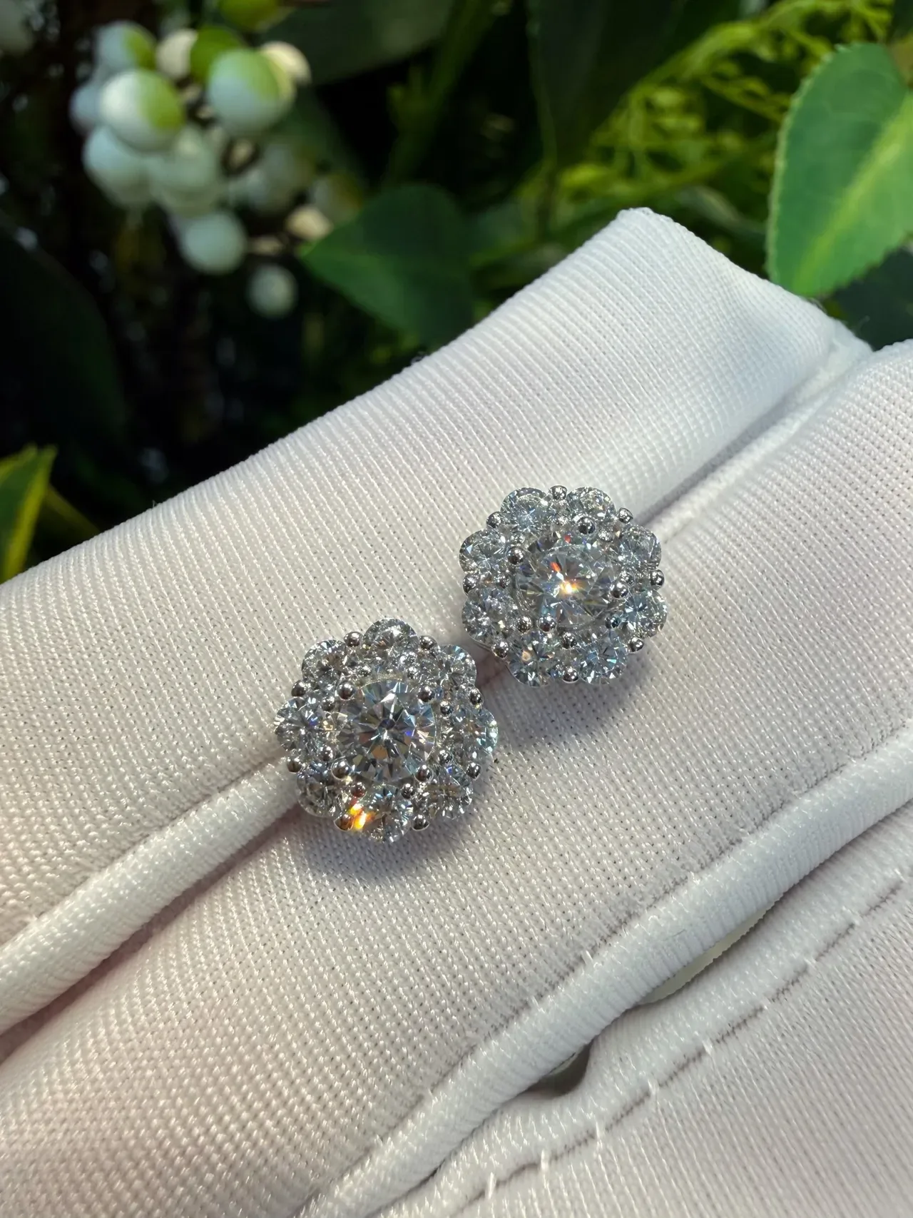 Floral Halo Multi-Stone Stud Earrings 2