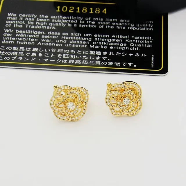 Floral Pavé-Set Openwork Stud Earrings 6