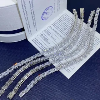 Fred Baguette-Cut Channel-Set Silver-Tone Bracelet