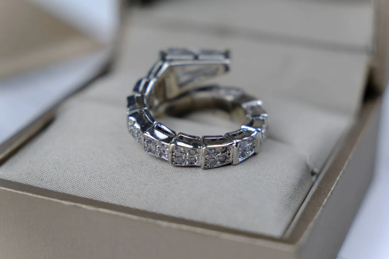 Geometric Pavé-Set Split Shank Statement Ring 2