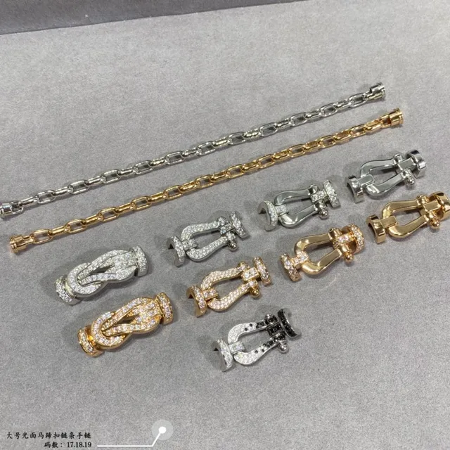 सोने और चांदी Shackle-Link Chain कंगन 2