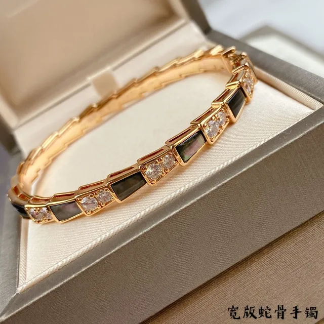 Gold Green Segmented Bangle Pavé Crystal Accents Bracelet 9