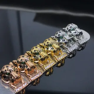 金银豹头图案多色金属手链
