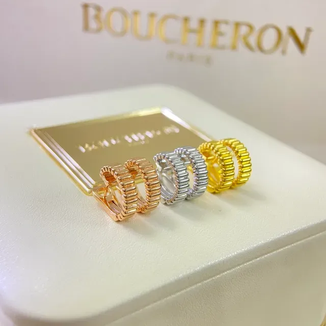 Aretes aros barril acanalados con cierre bisagra en oro y plata 3