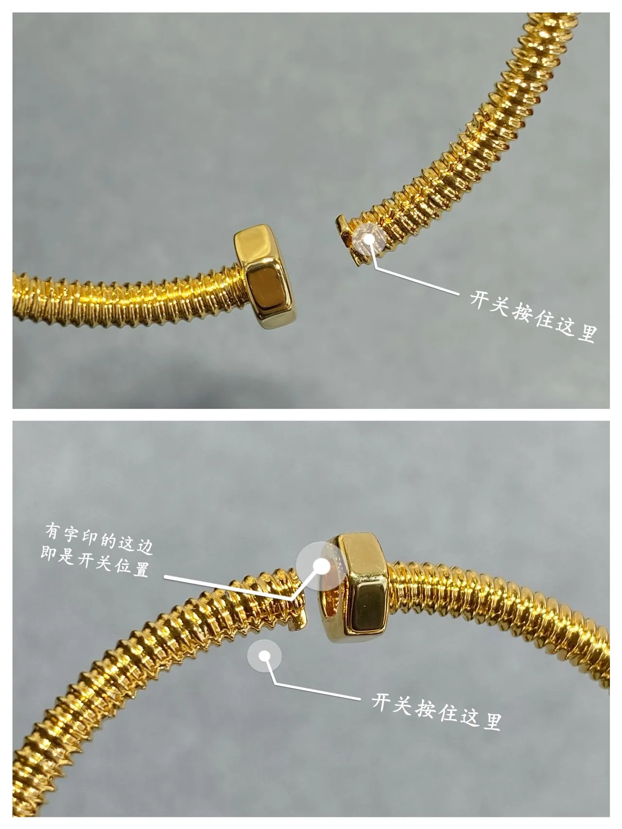 Gold Silver Screw-and-Rod Bangle Pavé Floral Charm Chain Bracelet 8