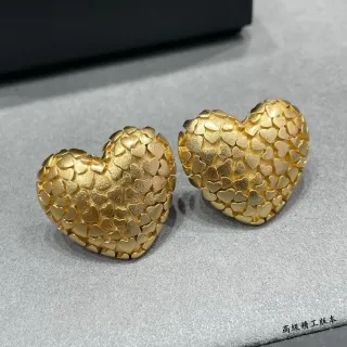 أقراط ستد Gold-Tone بقلب موزاييك متنوع