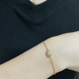 سلسلة ملتفة من الخيط بنمط ذهبي Pavé سوار بيضاوي