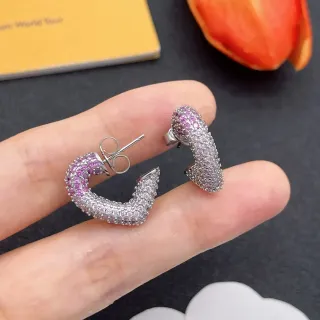 أقراط ستد تدرجيّة pave-set شكل C منحنى