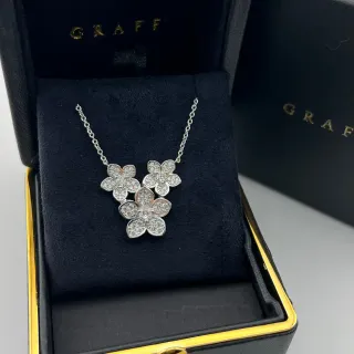 Graff फ्लोराल पावे तिन फुल पेनडेंट नेकलिस
