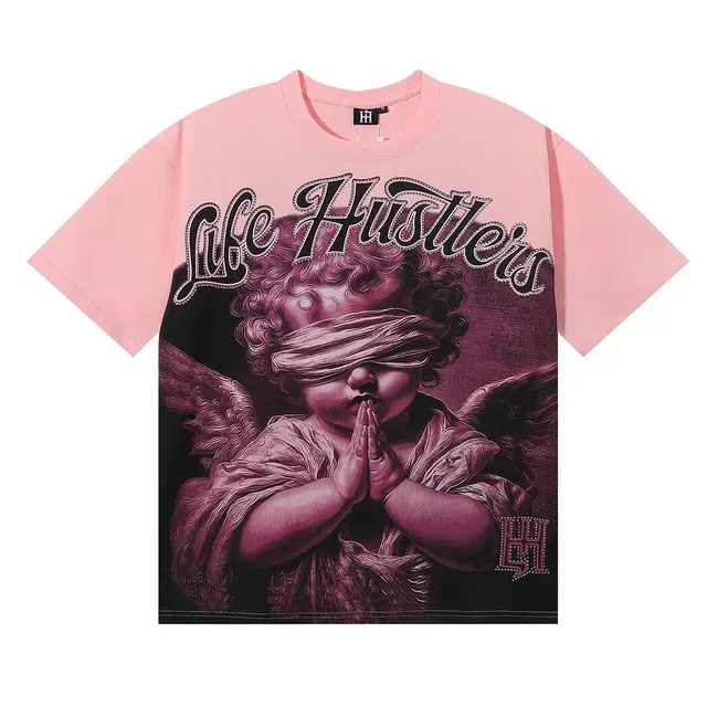 Graphic Print Blindfolded Cherub T-Shirt 7